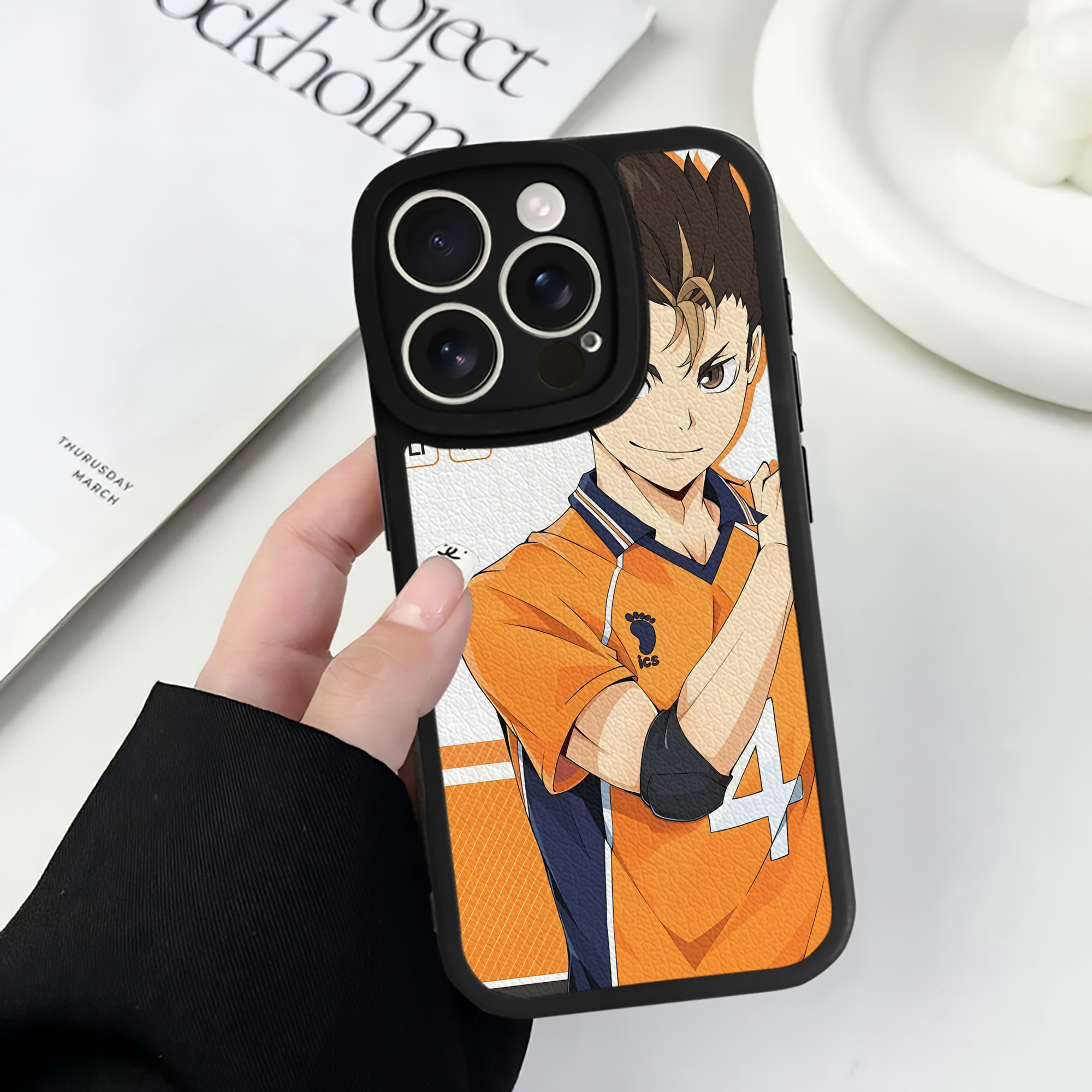 （画像用） ハイキュー!! Haikyu!! 【iPhone 16シリーズ対応】シリコンスマホケース（レザー調） 材質：シリコン